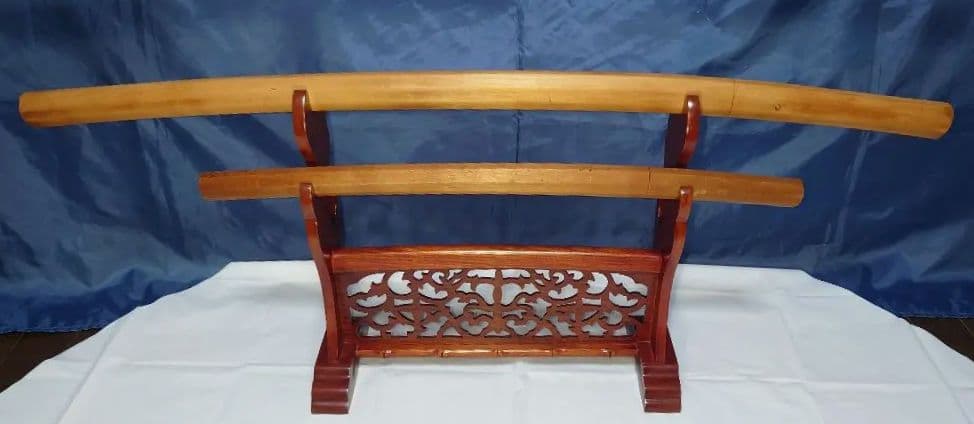 関の刀 模造刀 白鞘 2点セット（大刀 小刀のみ）刀台は付属致しません。