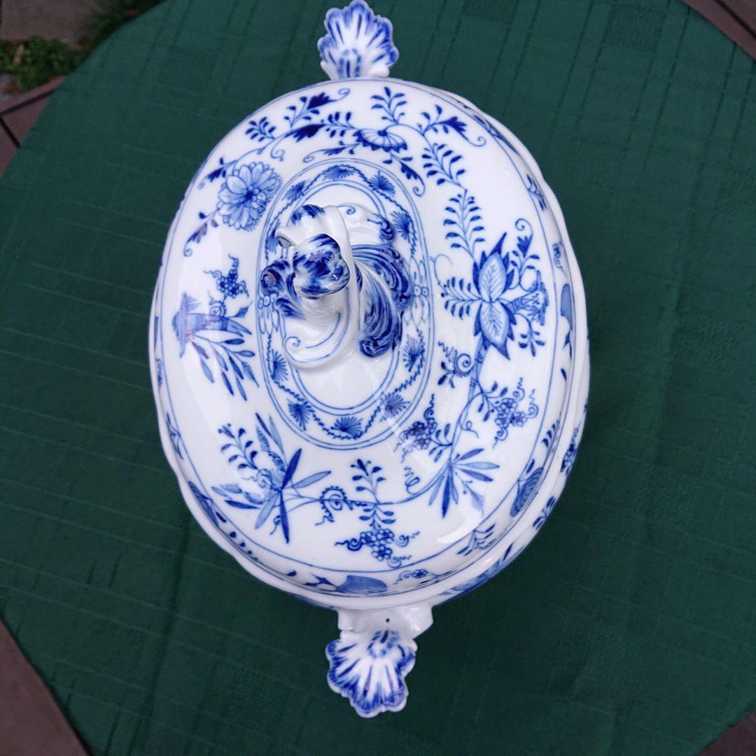 マイセンMeissenブルーオニオン スープチューリン ボタン剣マーク 美品