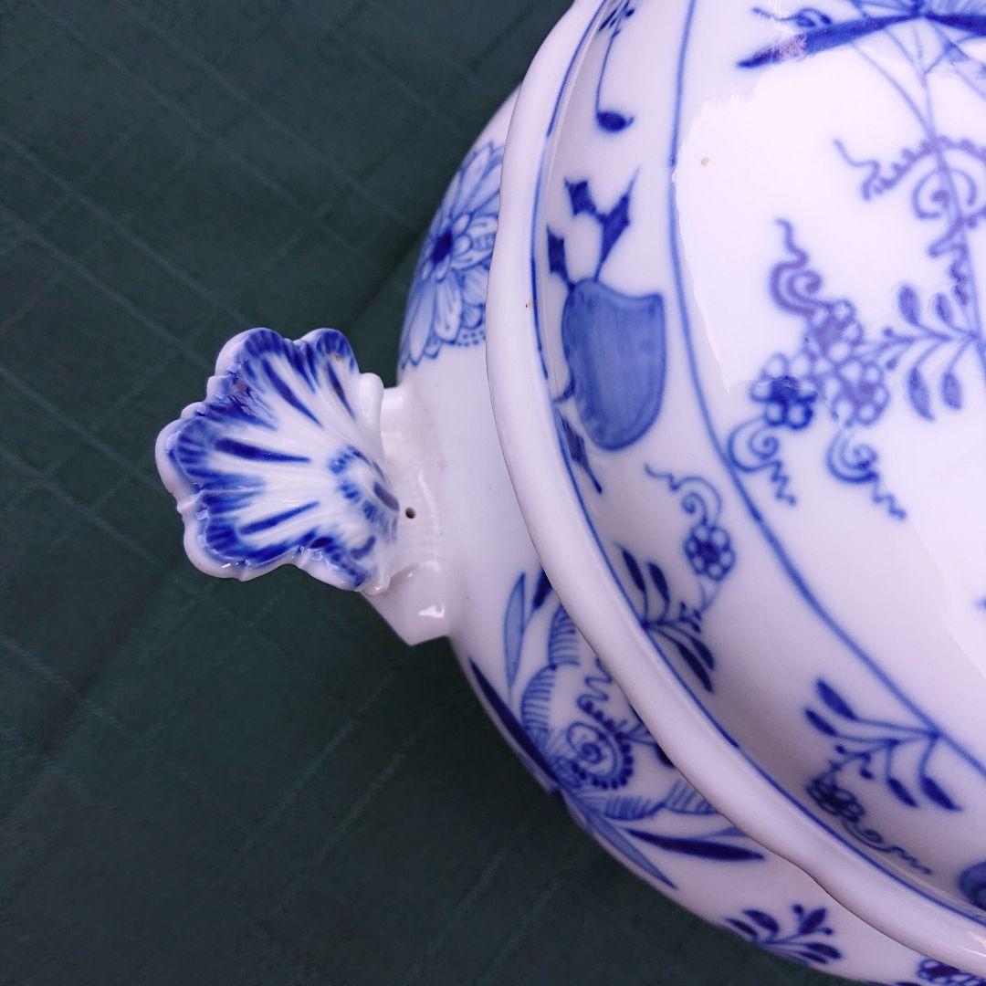 マイセンMeissenブルーオニオン スープチューリン ボタン剣マーク 美品