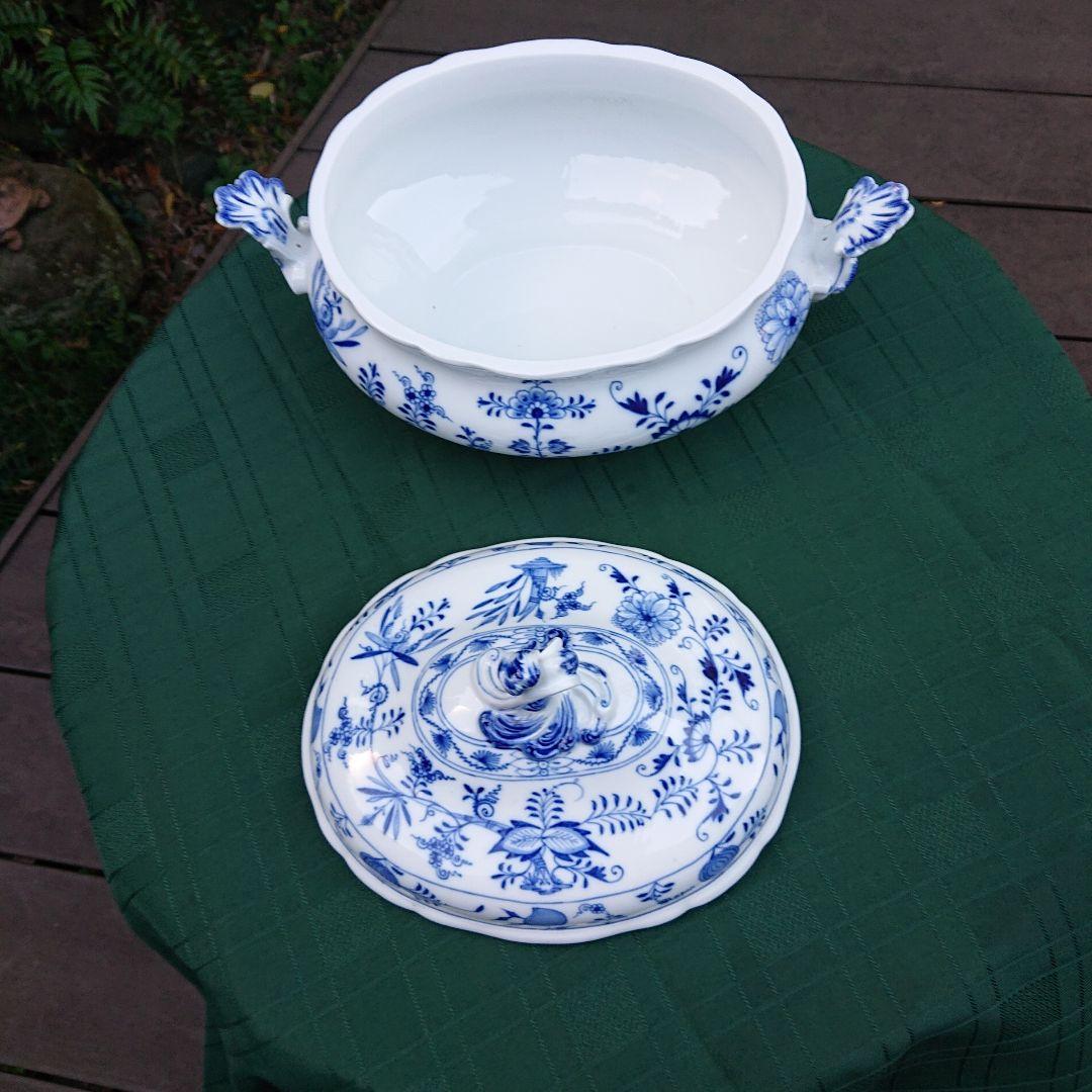 マイセンMeissenブルーオニオン スープチューリン ボタン剣マーク 美品