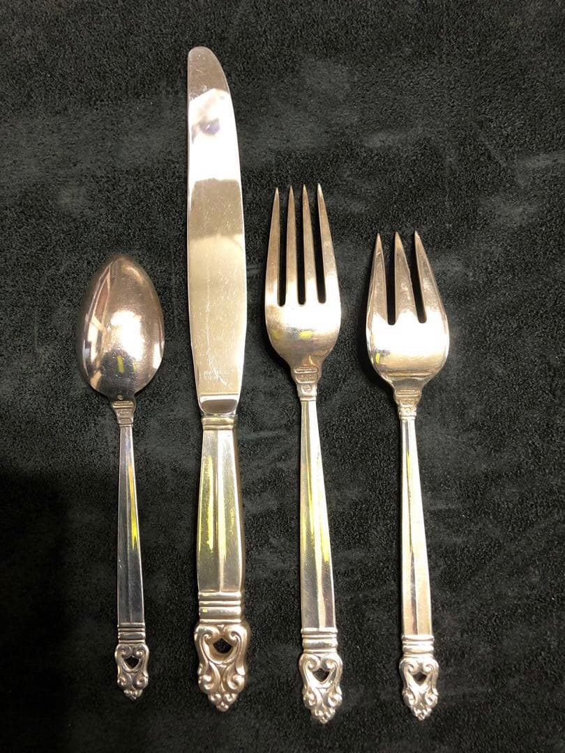 【ロイヤルデニッシュ】スターリングシルバー　カトラリー4本セット×2セット