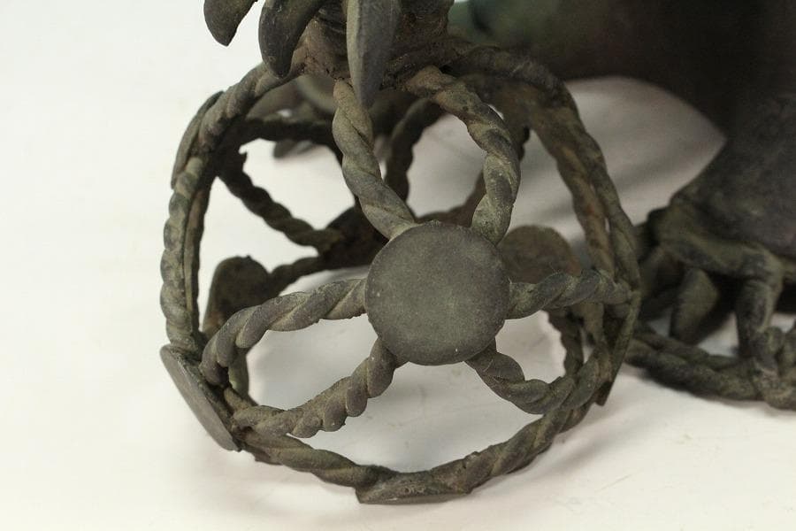 古銅 獅子 香炉 置物 時代物 骨董(K-YC451)