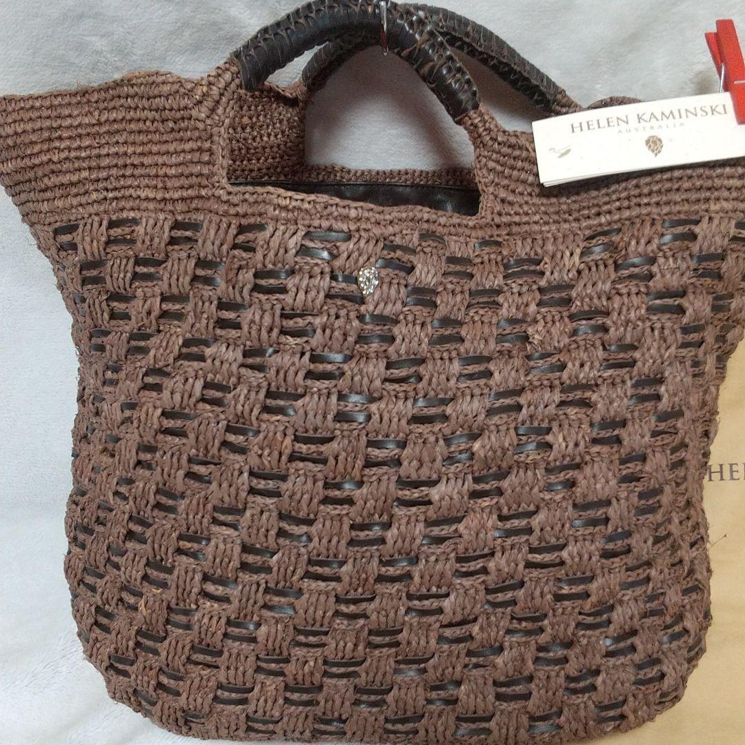 新品HEIEN KAMINSKIヘレンカミンスキー ラフィアバッグusedハット