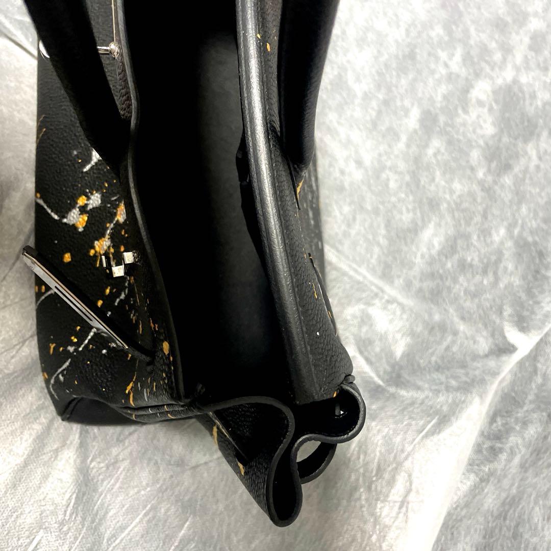 m*☆様 現品限り1点のみ。世界に1つ！バーキン30 本革トゴ　ブラック　シルバ