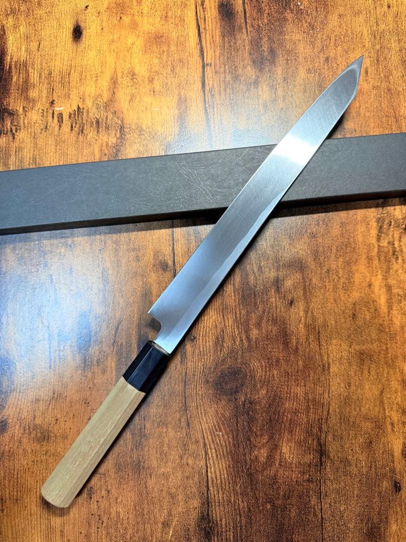 【堺打刃物】刺身 切付　包丁　白ニ鋼　9寸　水牛八角柄 和包丁