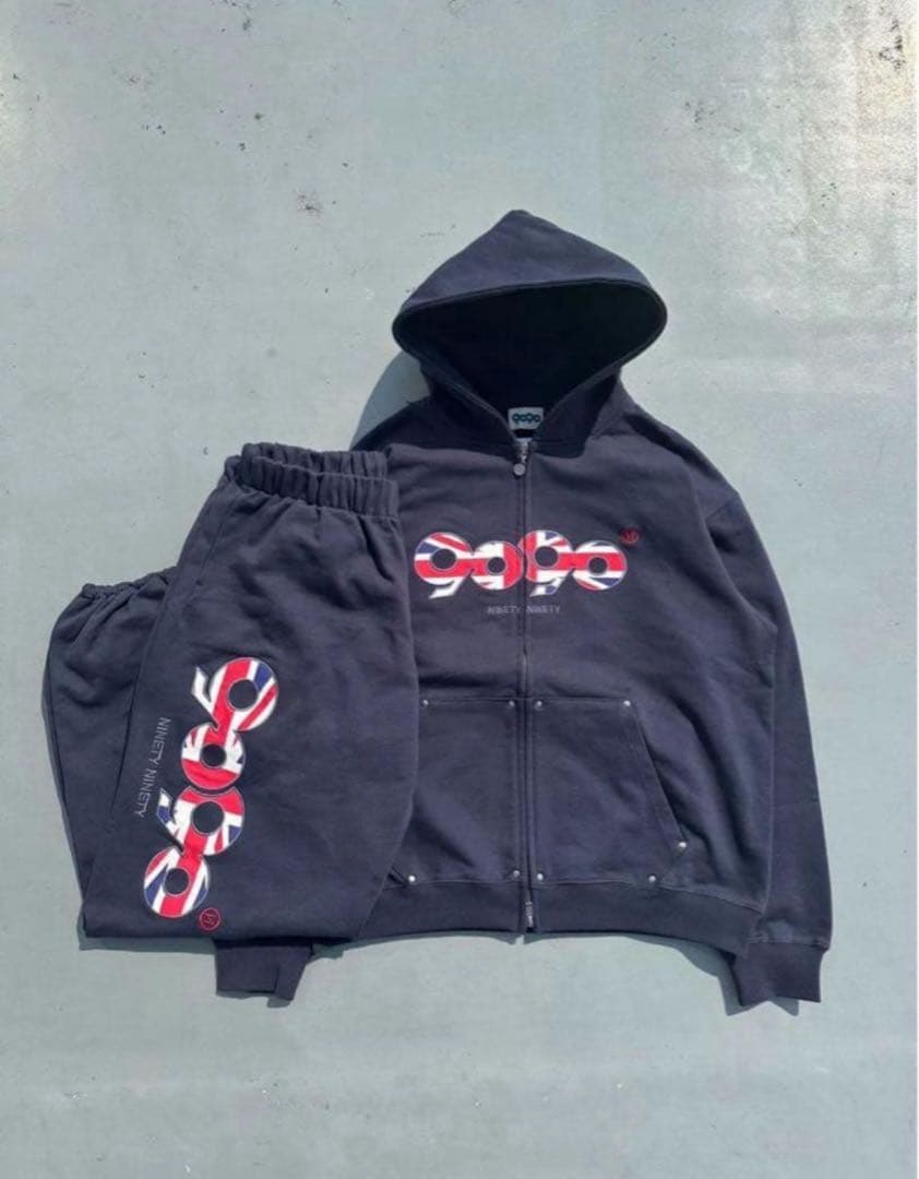 9090 ナインティナインティ ネイビー　セットアップ L