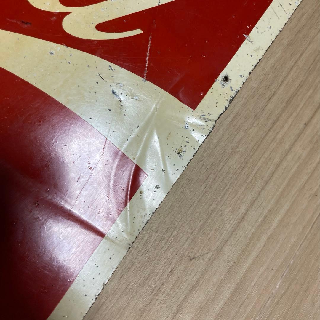 【送料込】コカコーラ 当時ものブリキ看板① 60cm×60cm