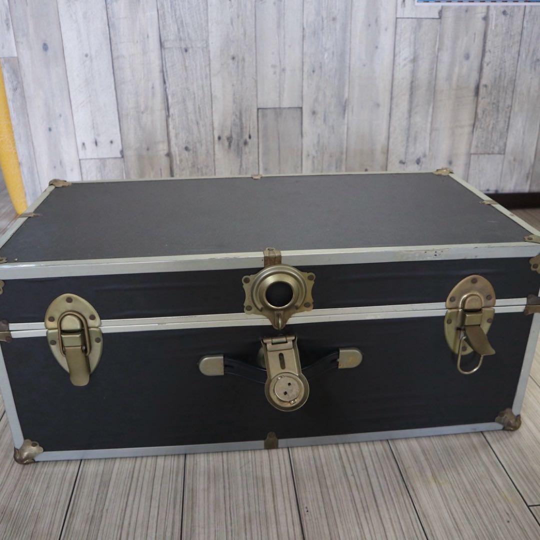 アメリカン　ヴィンテージ　家具　収納ボックス　トランク　ボックス　チャコールグレ