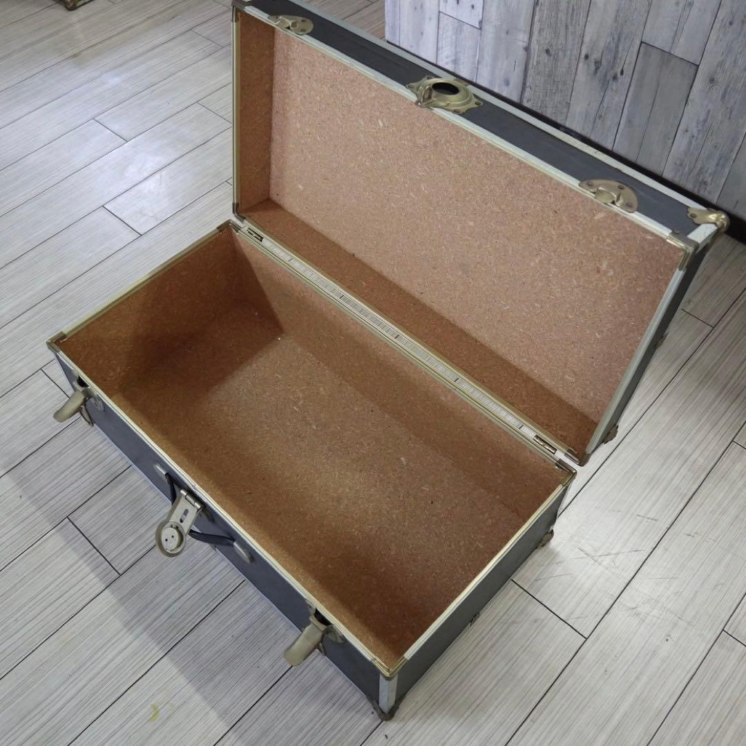 アメリカン　ヴィンテージ　家具　収納ボックス　トランク　ボックス　チャコールグレ