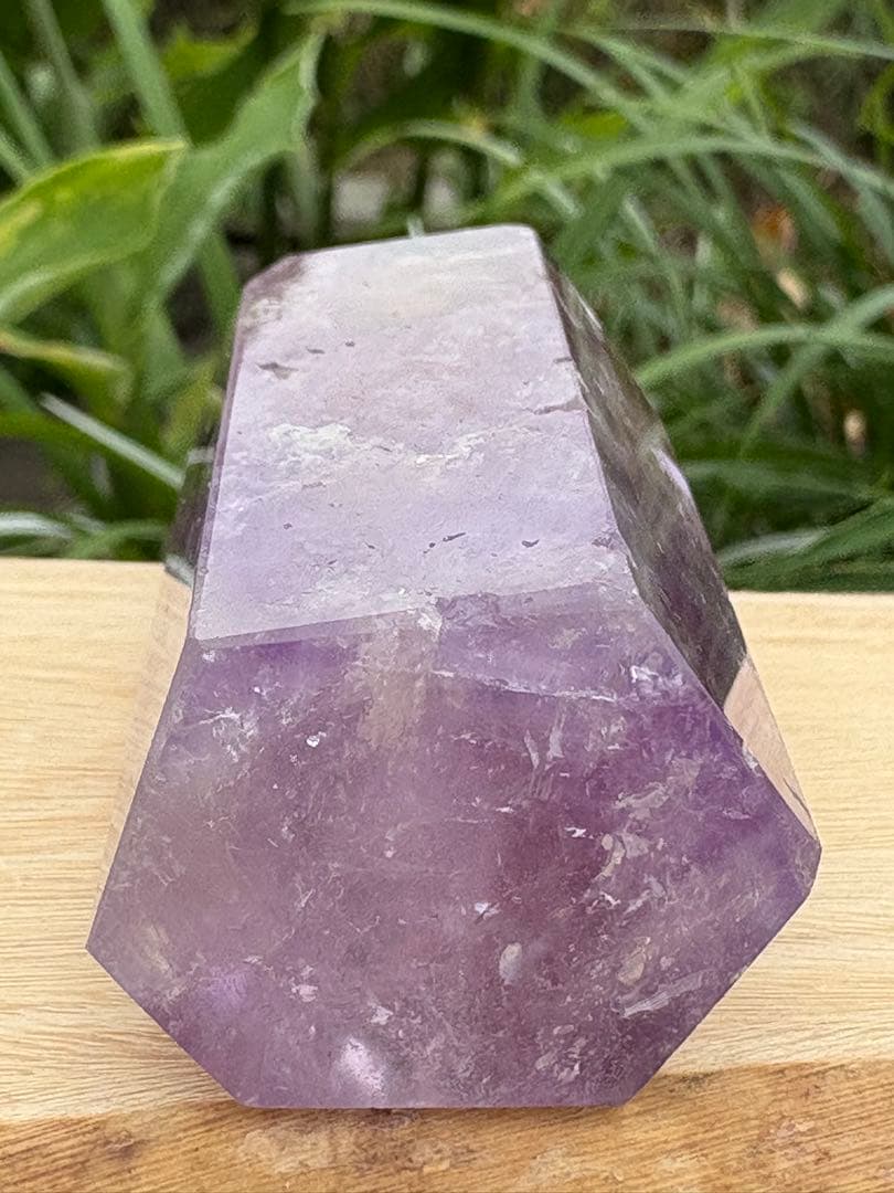 ❤️レア❗️虹　雲母入り　紫骸骨水晶 エレスチャルクォーツ　アメジスト 柱