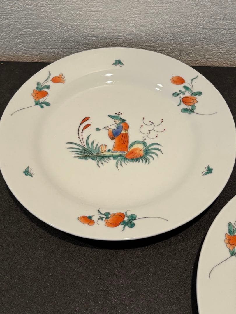 シノワズリプレート皿3枚セット　香港ペニンシュラ絵付け工房作品ヘレンド好きに