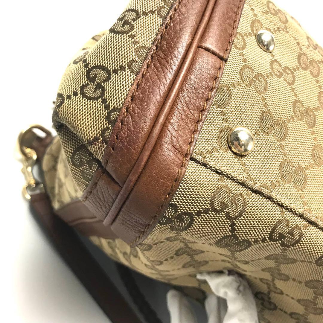 希少✨ グッチ ショルダーバッグ 2WAY ベージュ ブラウン GG キャンバス