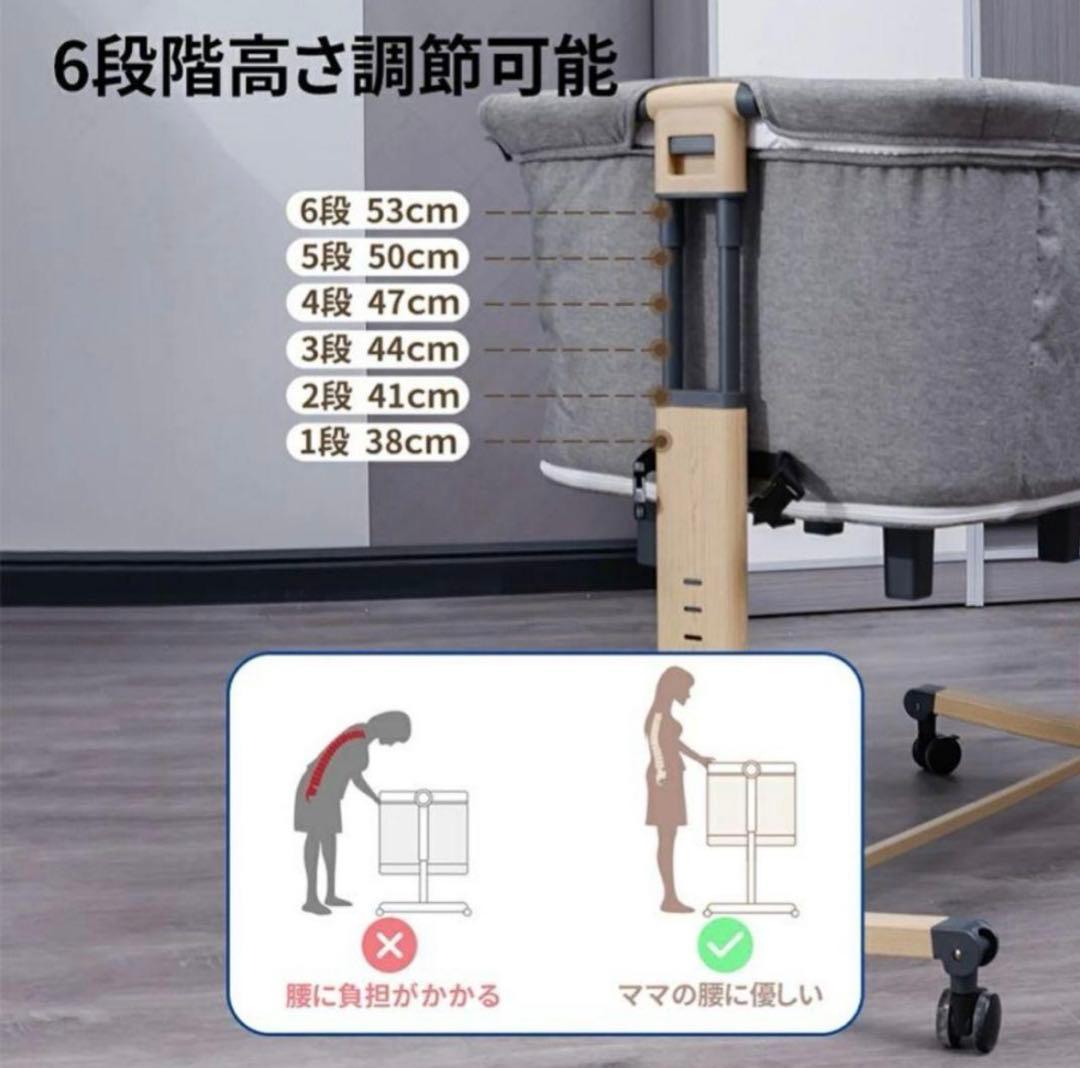 ［3/17まで］HZDMJ ベビーベッド　グレー　プレイヤード