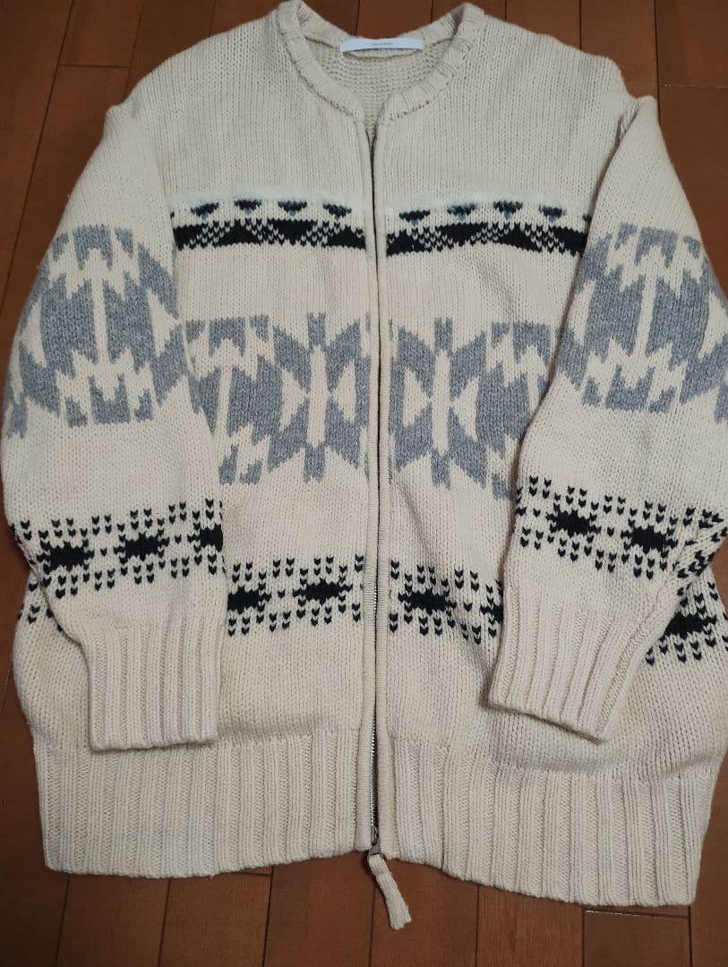 FRAMeWORK ジャガードZIPカーディガン