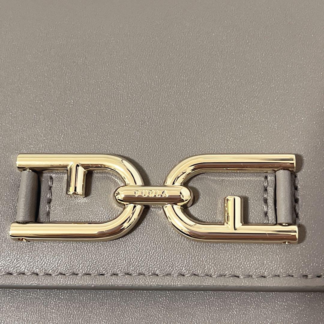 未使用級✨フルラ　Meti ショルダーバッグ　ウォレットショルダー　現行ロゴ　灰