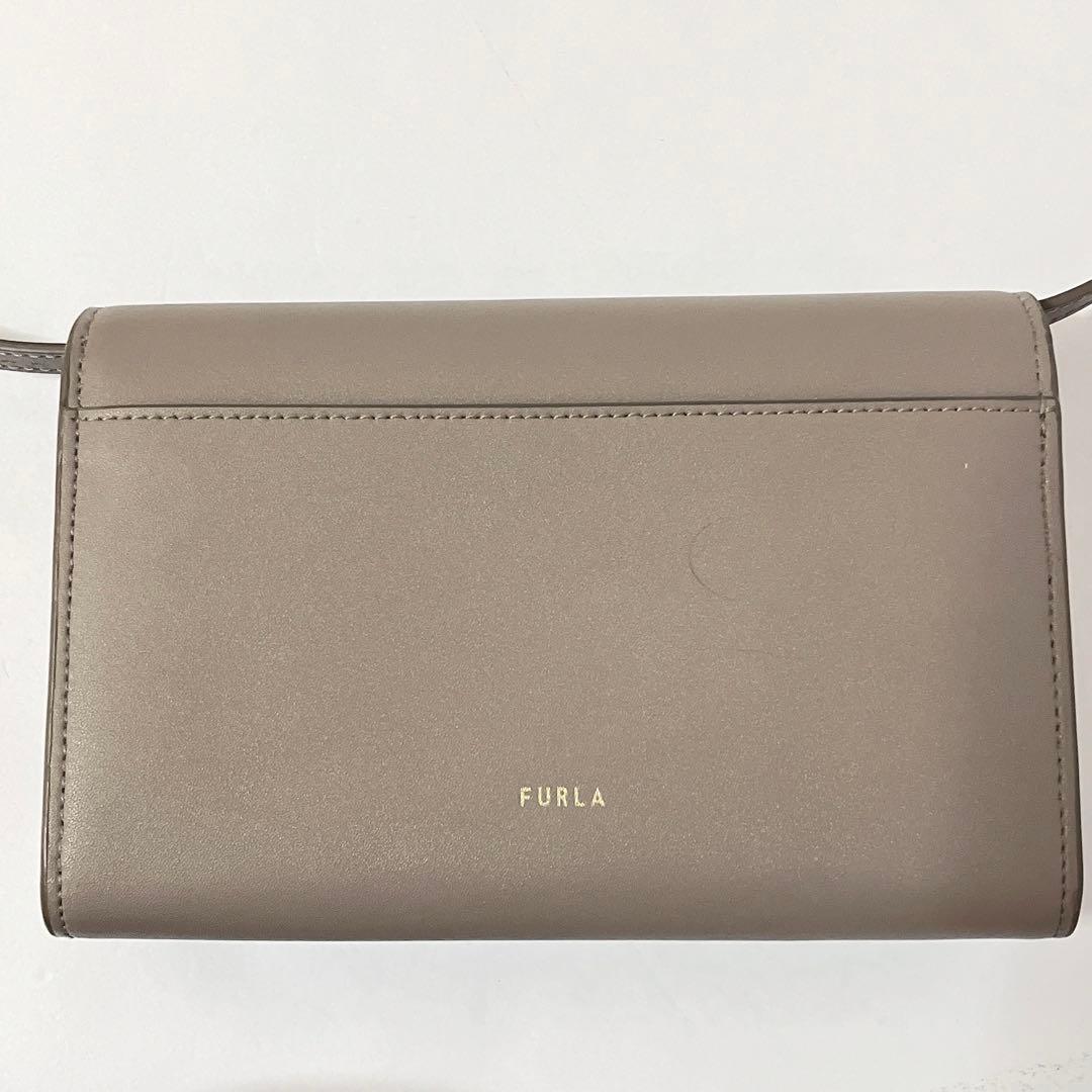 未使用級✨フルラ　Meti ショルダーバッグ　ウォレットショルダー　現行ロゴ　灰
