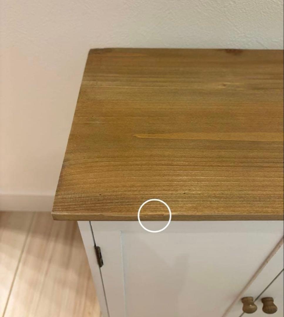 【新品未使用・値下げ】salut! サリュ　オールドウッド2段両開きキャビネット