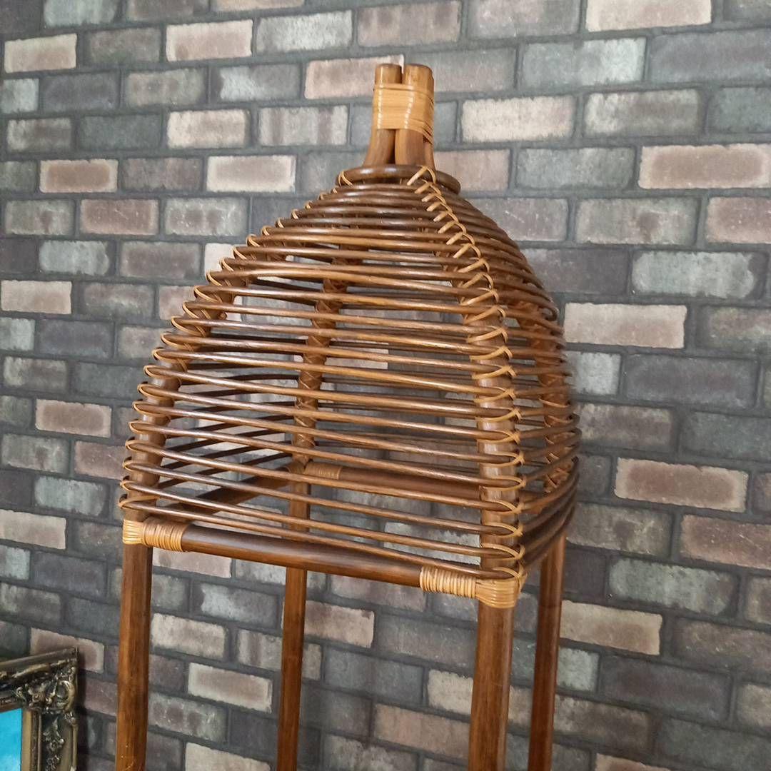 ラタンランプシェード　ラタン飾り棚　ラック　オールドラタン