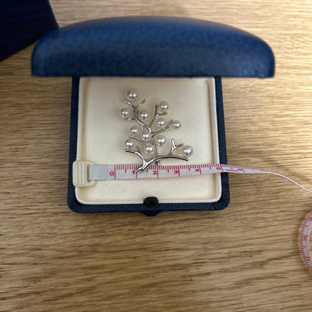 MIKIMOTO ミキモト　幸福の木　ラージ　真珠　パール　ブローチ　シルバー