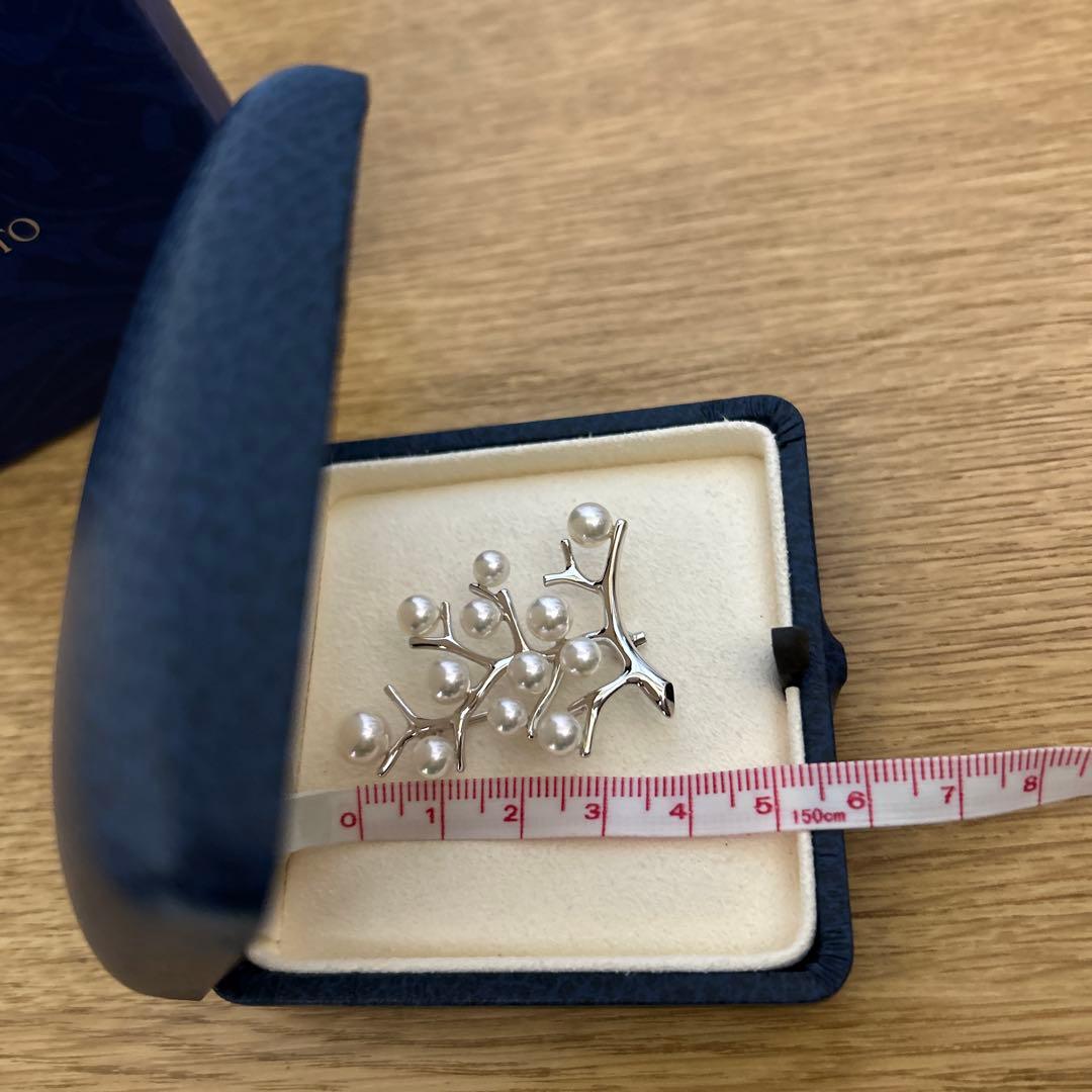 MIKIMOTO ミキモト　幸福の木　ラージ　真珠　パール　ブローチ　シルバー