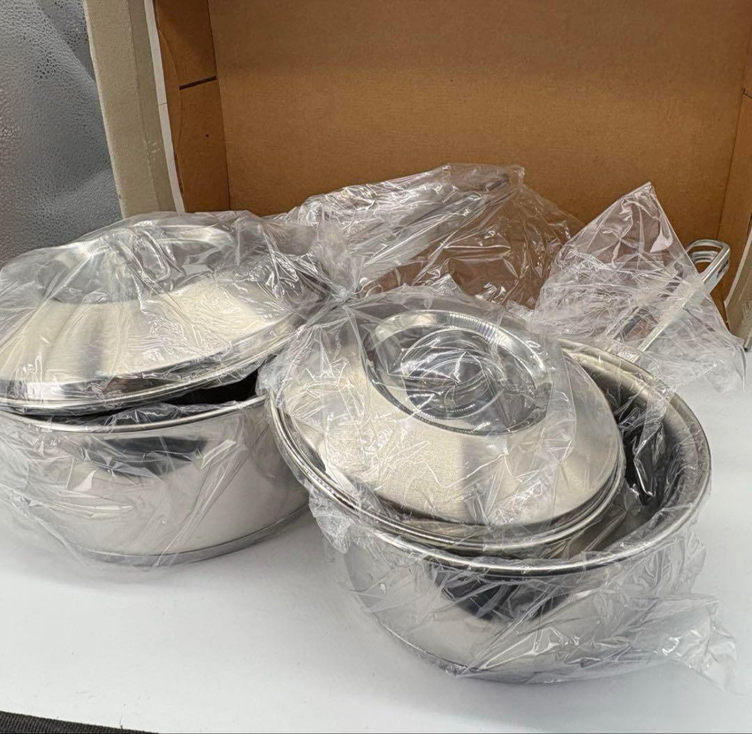 (未使用)Tramontina Sterling 片手鍋 4点セットステンレス