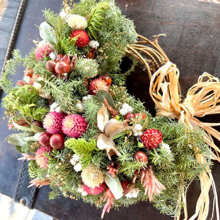 クリスマスリース　お正月リース　杉リース　冬リース