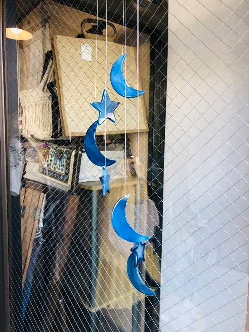 天然石メノー風鈴　ムーン月　スター星　ウィンドチャイム　サンキャッチャーNO2