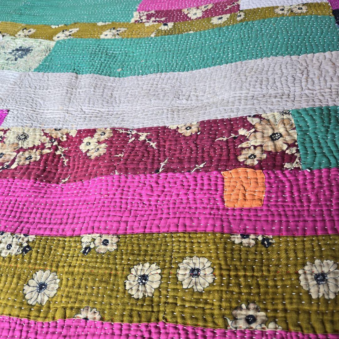 大判サイズ ヴィンテージラリーキルト カンタキルト オールドカンタ④