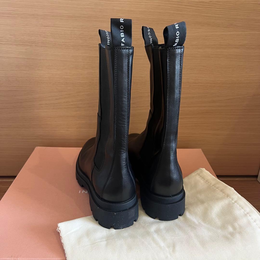 FABIO RUSCONI トラックソールサイドゴアブーツ ロゴ