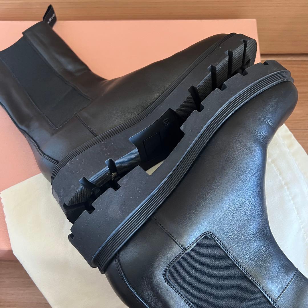 FABIO RUSCONI トラックソールサイドゴアブーツ ロゴ