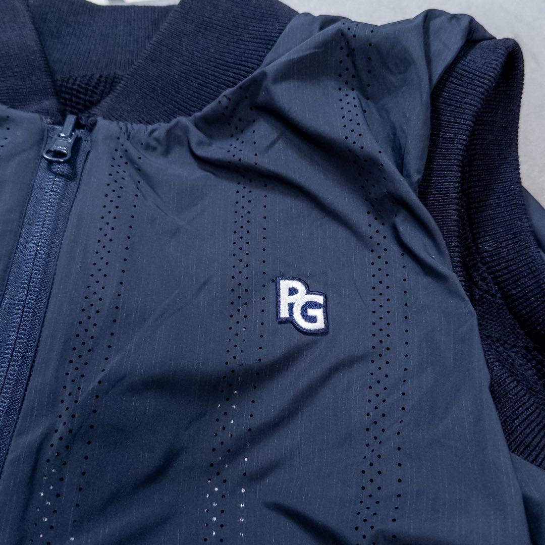 PEARLY GATES 変形チェックスタンドネックベスト レディース