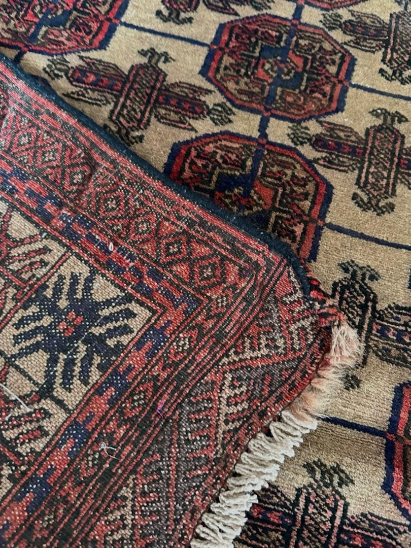 174×121 ヴィンテージラグ　バルーチ　手織ラグ