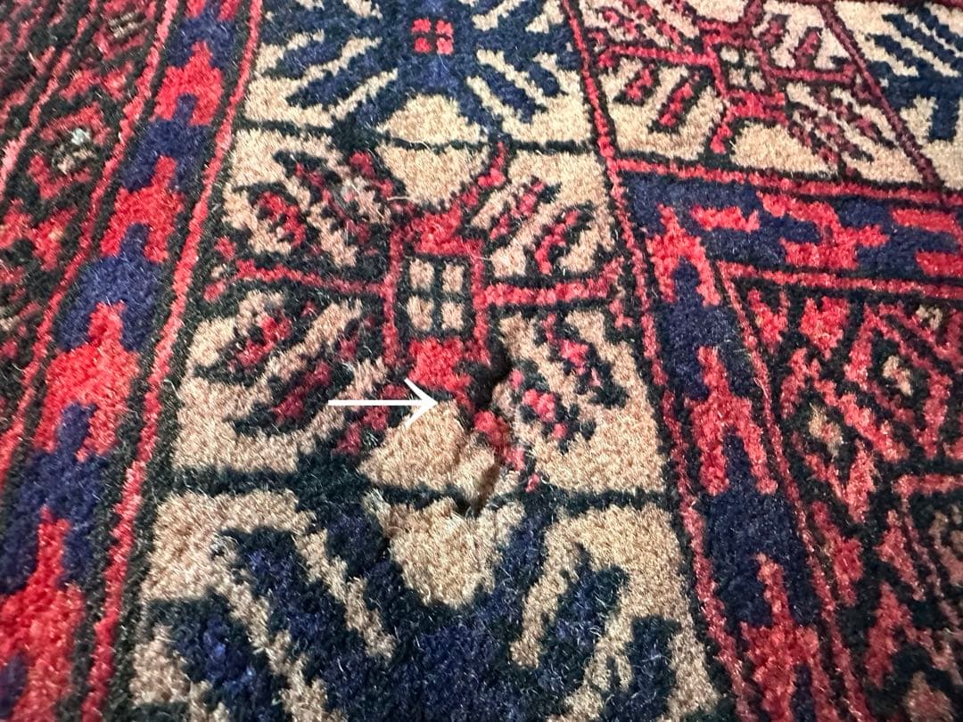 174×121 ヴィンテージラグ　バルーチ　手織ラグ