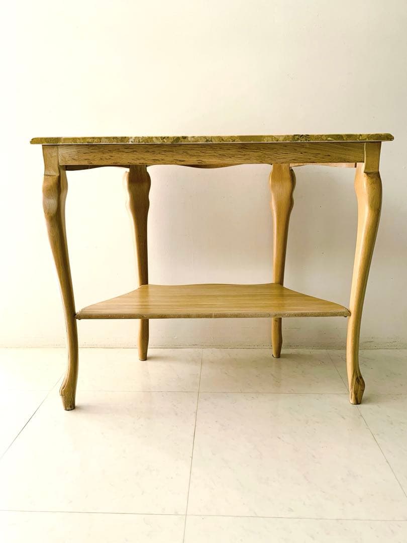 美品】イタリア製 輸入家具ガリンベルティ コンソールテーブル 大理石 猫脚 象嵌