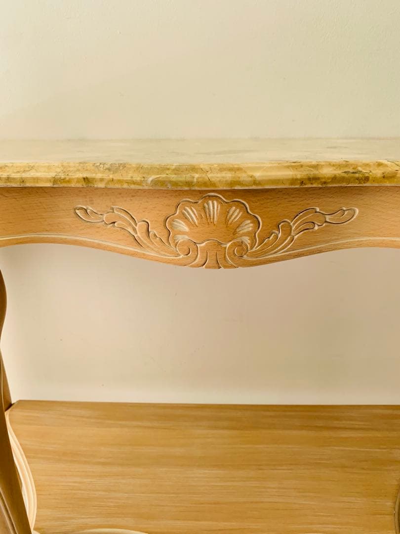 美品】イタリア製 輸入家具ガリンベルティ コンソールテーブル 大理石 猫脚 象嵌