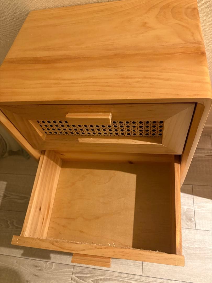 北欧 ヴィンテージキャビネット ラタンマガジンラック サイドテーブル