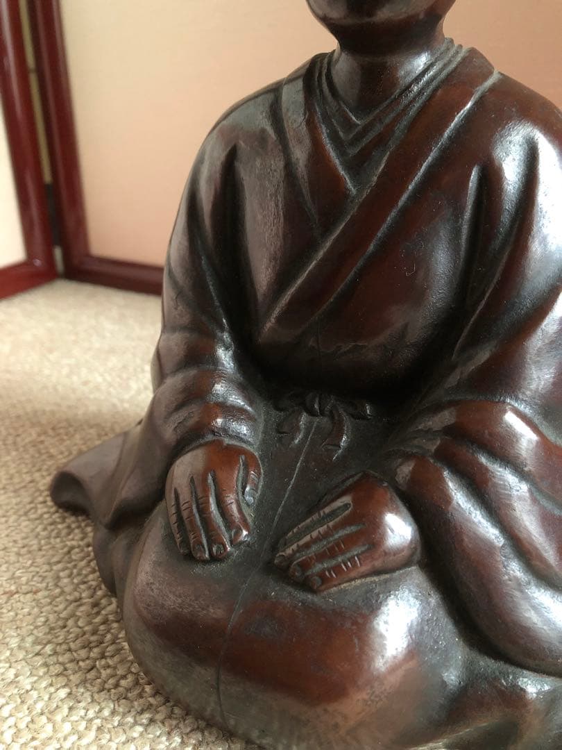 唐銅　千利休座像