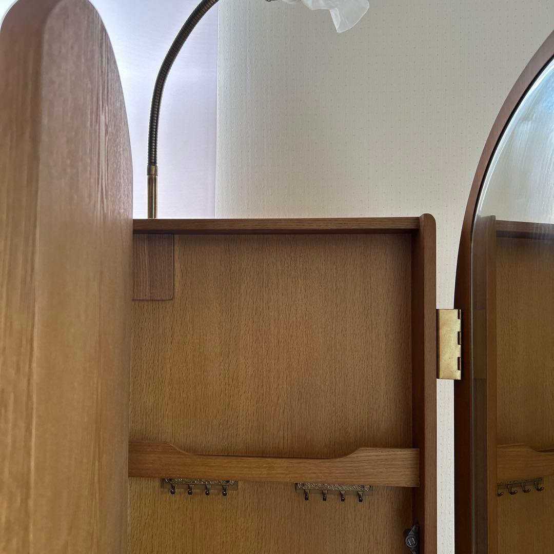 鏡台　高級三面鏡　オーク　隠し扉　フランスミラー　　椅子別売り