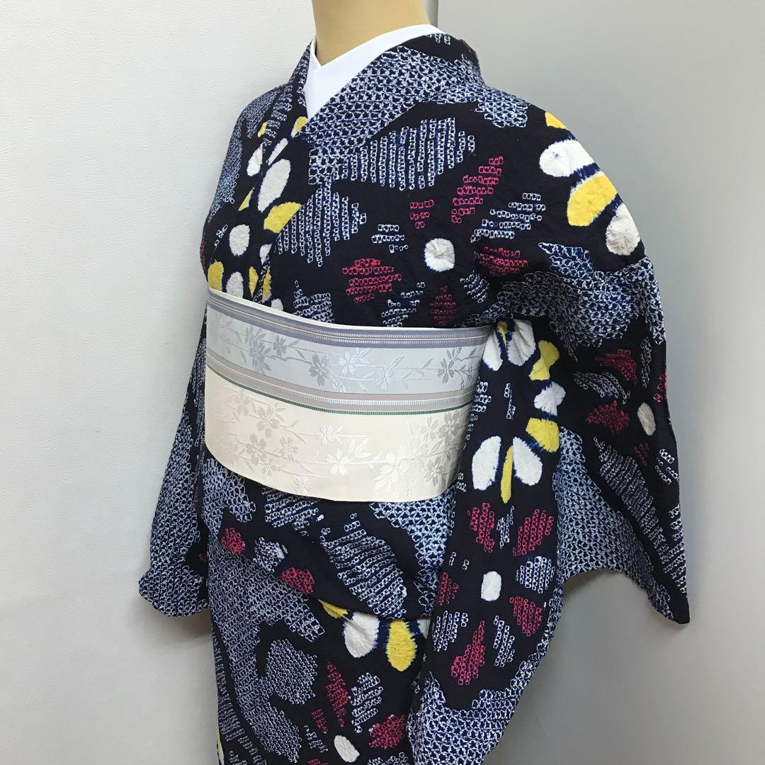 有松鳴海絞り 浴衣 お着物 ショート丈