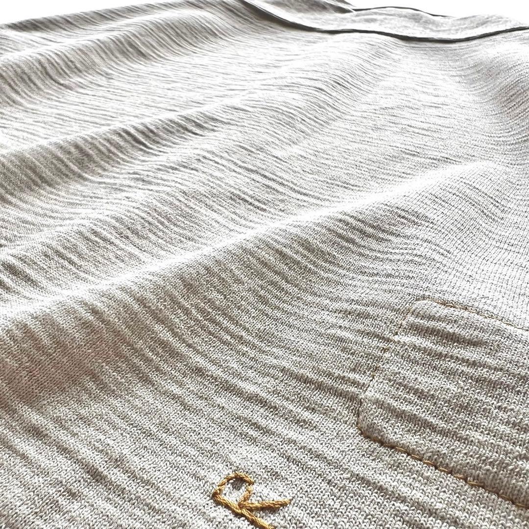 【極美品】45R/でこぼこギマニットソーの908カーディガン/ベージュ