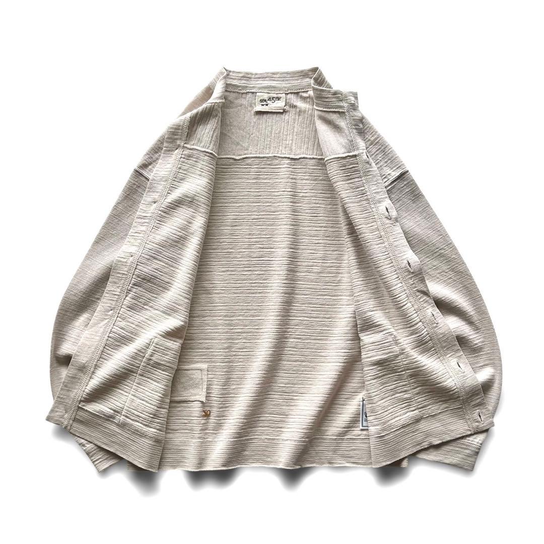 【極美品】45R/でこぼこギマニットソーの908カーディガン/ベージュ
