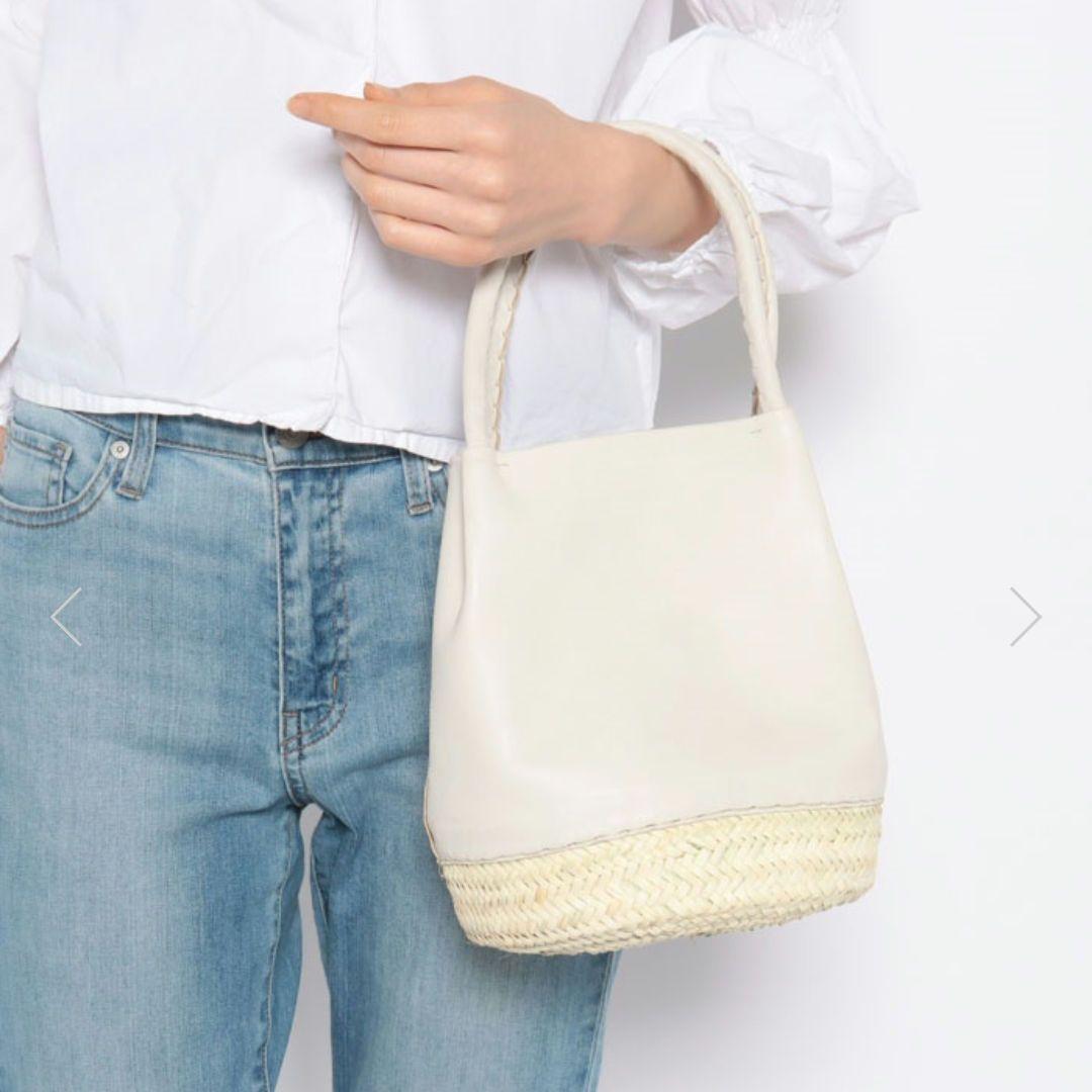 【未使用品】 HOUSE OF LOTUS　ワランワヤン レザーかご　ホワイト