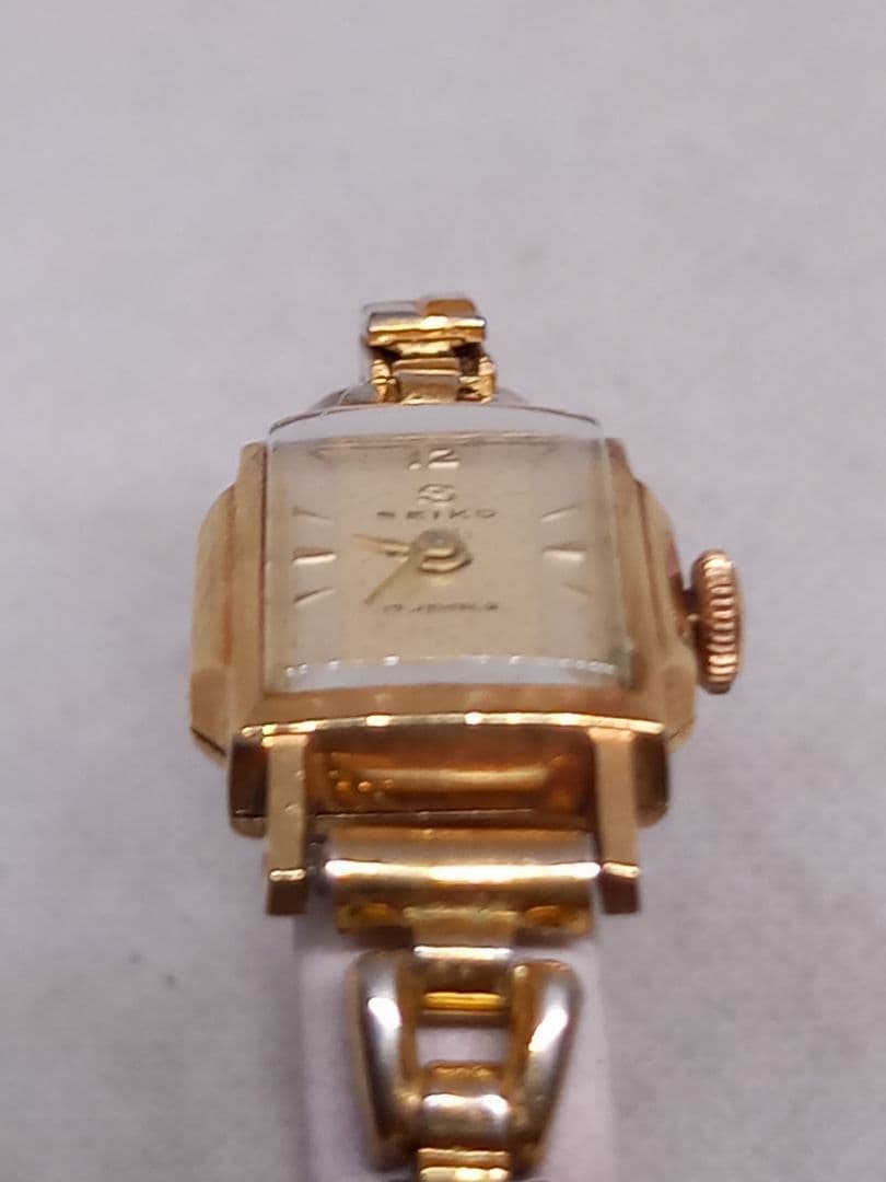 SEIKO K18ゴールド 時計　レディース　Sマーク　蛇　ART DECO