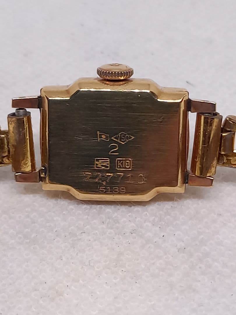 SEIKO K18ゴールド 時計　レディース　Sマーク　蛇　ART DECO