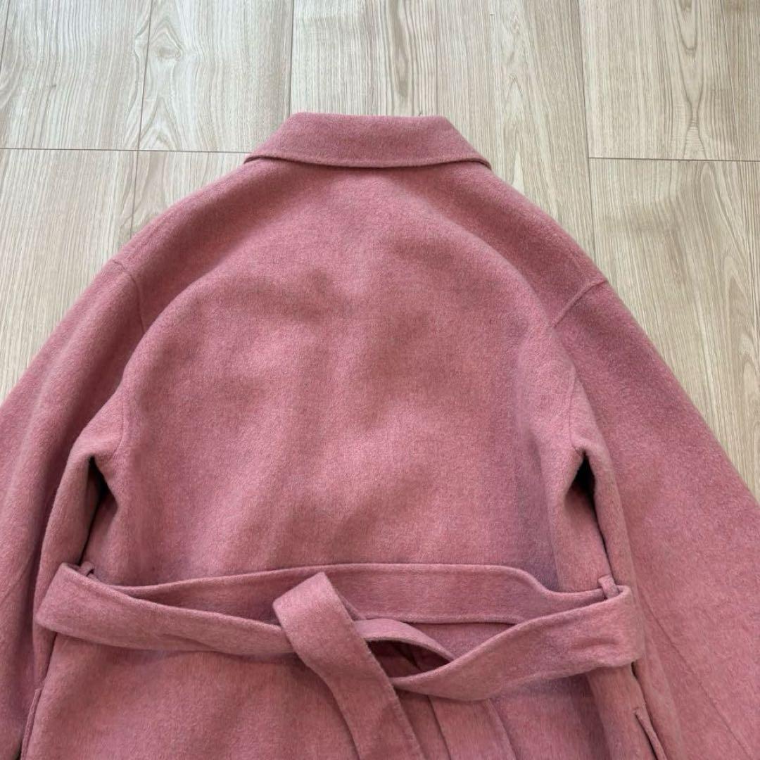 【美品】Theory ベルテッドコート カシミヤ ピンク 1 ダブルフェイス
