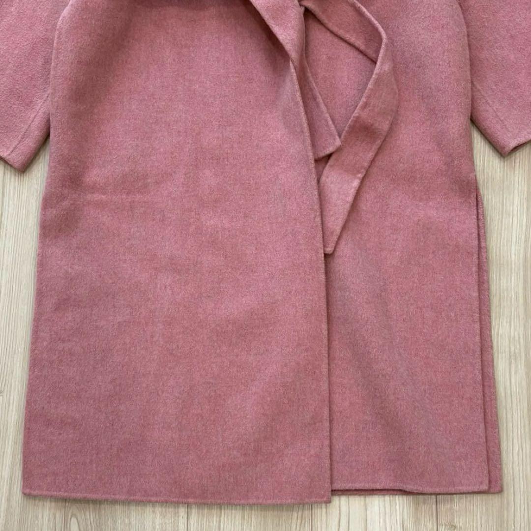 【美品】Theory ベルテッドコート カシミヤ ピンク 1 ダブルフェイス