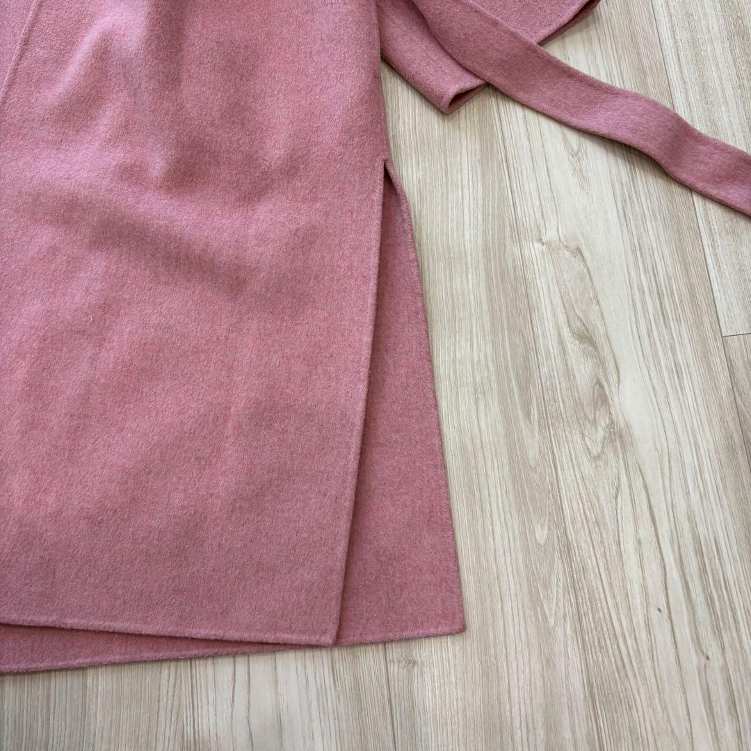 【美品】Theory ベルテッドコート カシミヤ ピンク 1 ダブルフェイス