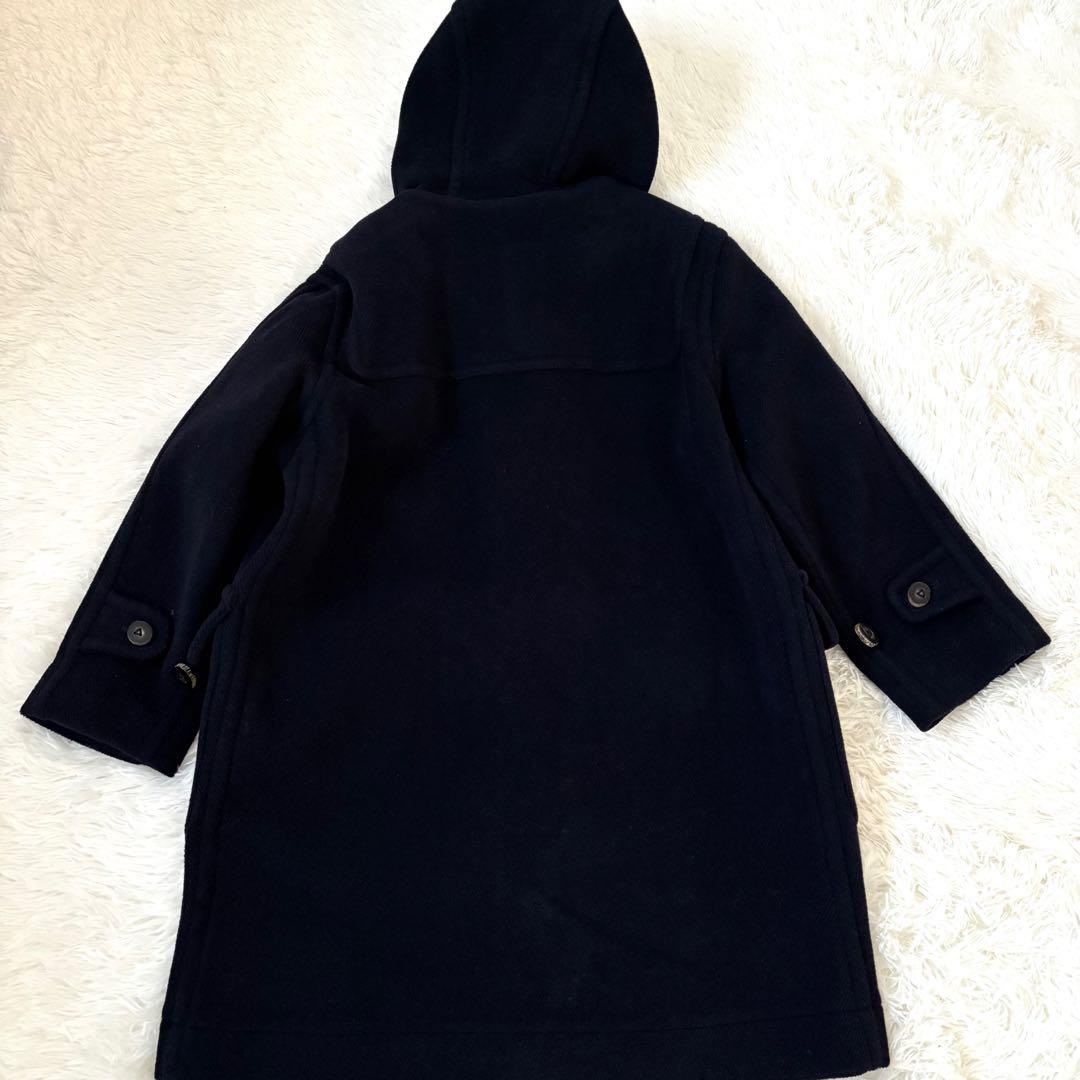 【MoorBrook製生地】ダッフルコート　ヘリンボーン　ネイビー　英国製　M