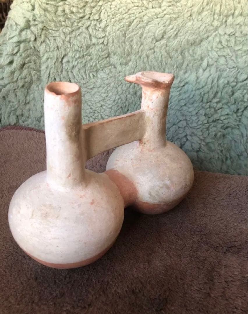 本日発送限定お値下げ中 古代アンデス文明 注口双胴土器 ペルー