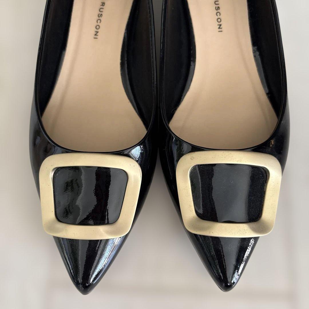 FABIO RUSCONI ブラック フラットシューズ